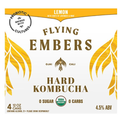 Flying Embers Lemon Orchard Kombucha - 6-12 Fl. Oz. - Image 1