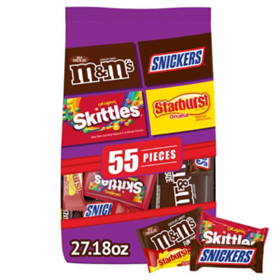 M&M'S Snickers Starburst And Skittles Assorted Candy Variety Pack 55 Count - 27.18 Oz - Image 1