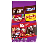 M&M'S Snickers SKITTLES Starburst Assortment Fun Size Fruity And Chocolate Candy - 55 Count