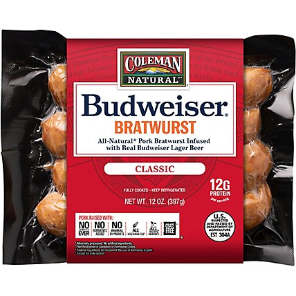 Coleman Natural Budweiser Bratwurst Classic - 12 Oz - Image 2