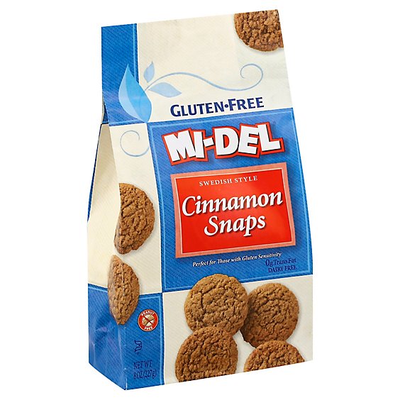 MI-DEL Cookie Snaps Gluten Free Swedish Style Cinnamon - 8 Oz