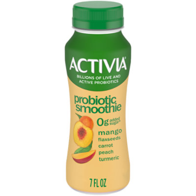 Activia Probiotic Smoothie Flaxseeds Mango Carrot Peach & Turmeric 7 Fl. Oz.