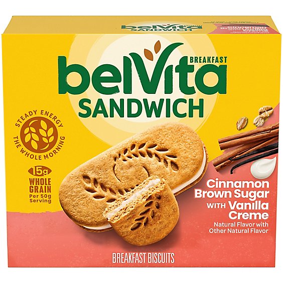 belVita Cinnamon Brown Sugar & Vanilla Creme Breakfast Sandwiches 5 Count - 8.8 Oz