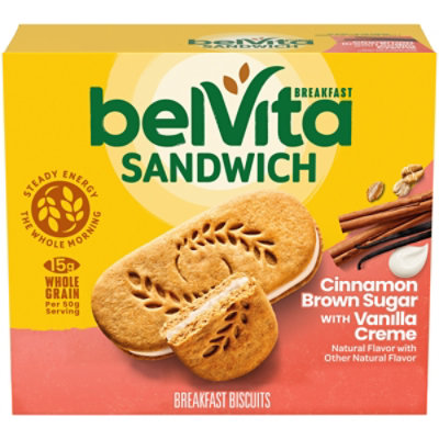 belVita Breakfast Biscuits Sandwich Cinnamon Brown Sugar With Vanilla Crme 5 Count - 8.8 Oz