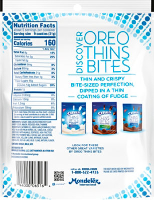 OREO Sandwich Cookies Thins Bites Fudge Dipped Latte Flavored Creme - 6 Oz - Image 6