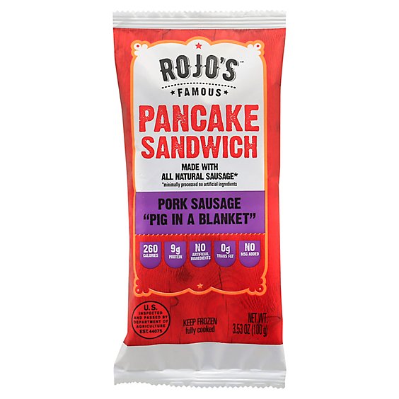 Rojos Famous Pancake Sandwich Pork Sausage Pig In A Blanket - 3.53 Oz
