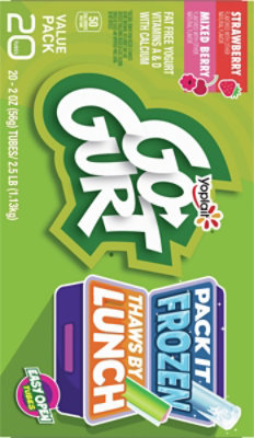 Yoplait Go-Gurt Strawberry and Mixed Berry Yogurt - 10 Count - Image 5