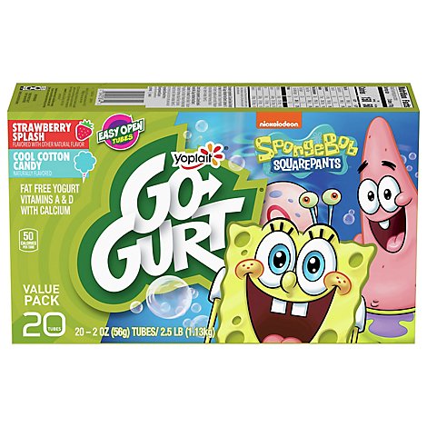 Go-Gurt Strawberry & Cotton Candy Low Fat Yogurt - 40 Oz