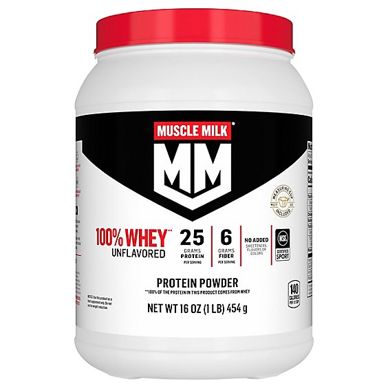Muscle Milk Whey Protein Powder Blend Unflavored - 16 Oz