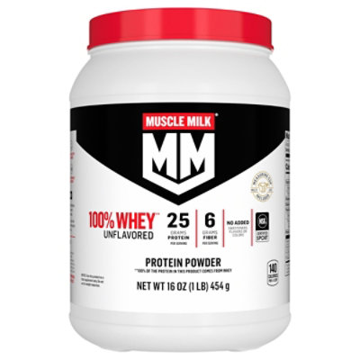 Muscle Milk Whey Protein Powder Blend Unflavored - 16 Oz