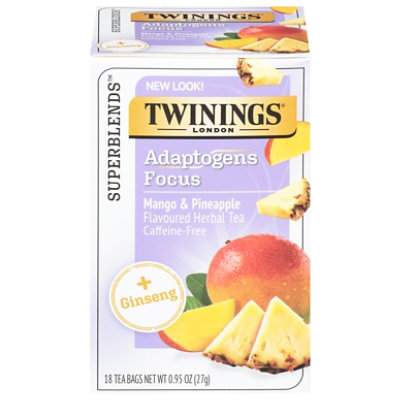 Twinings Focus Herbal Tea Caffeine Free Ginseng Mango & Pineapple 18 Count - 0.95 Oz - Image 3