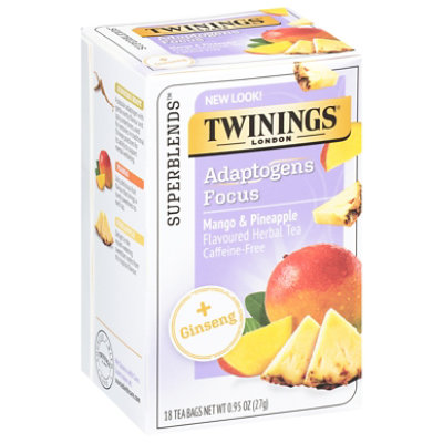 Twinings Focus Herbal Tea Caffeine Free Ginseng Mango & Pineapple 18 Count - 0.95 Oz - Image 2