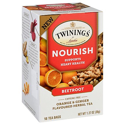 Twinings Nourish Herbal Tea Caffeine Free Beetroot Orange & Ginger 18 Count - 1.27 Oz - Image 1