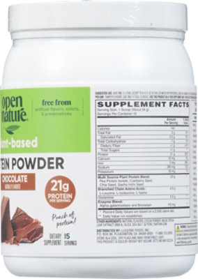 Open Nature Chocolate Plant Based Protein Powder - 18 Oz - Image 6