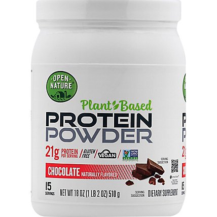 Open Nature Chocolate Plant Based Protein Powder - 18 Oz - Image 2