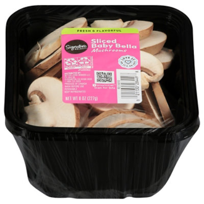 Signature Select Sliced Brown Baby Bella Crimini Mushrooms - 8 Oz