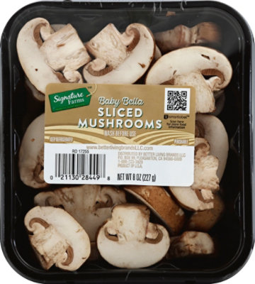 Signature Select/Farms Mushrooms Crimini Brown Baby Bella Sliced - 8 Oz - Image 1