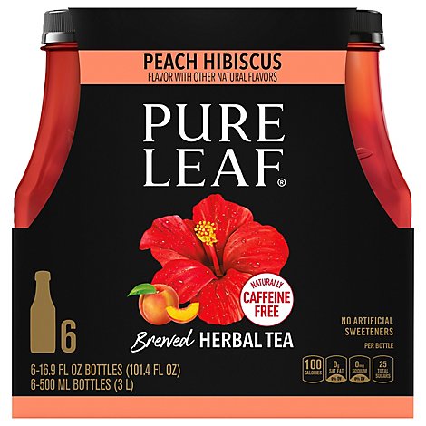 Pure Leaf Tea Brewed Herbal Peach Hibiscus - 6-16.9 Fl. Oz.