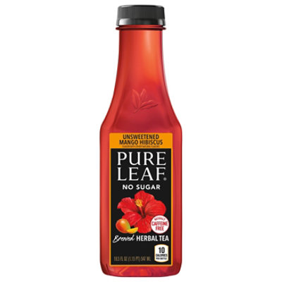 Pure Leaf Tea Brewed Herbal Unsweetened Mango Hibiscus - 18.5 Fl. Oz.