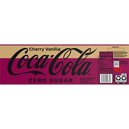 Coca-Cola Soda Pop Cherry Vanilla Zero Sugar - 12-12 Fl. Oz. - Image 6