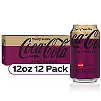 Coca-Cola Soda Pop Cherry Vanilla Zero Sugar - 12-12 Fl. Oz. - Image 1