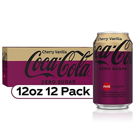 Coca-Cola Soda Pop Cherry Vanilla Zero Sugar - 12-12 Fl. Oz.