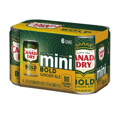 Canada Dry Bold Ginger Ale Soda Mini Cans  - 6-7.5 Fl. Oz. - Image 2