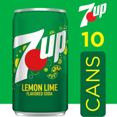 7UP Lemon Lime Soda Mini Cans - 10-7.5 Fl. Oz. - Image 3