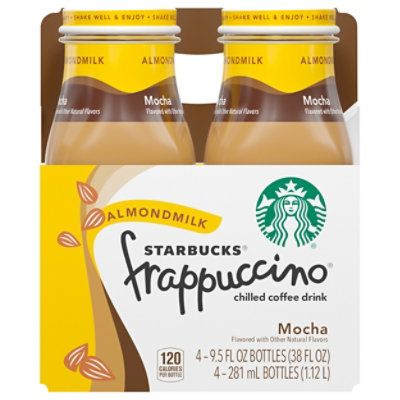 Starbucks frappuccino Coffee Drink Chilled Mocha Almond Milk - 4-9.5 Fl. Oz.