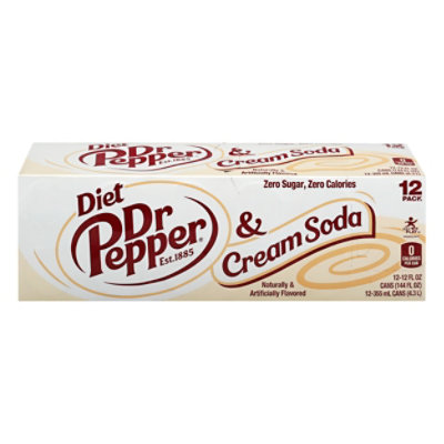 Dr Pepper Cream Soda Diet - 12-12 Fl. Oz. - Image 2