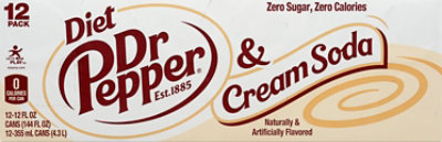 Dr Pepper Cream Soda Diet - 12-12 Fl. Oz. - Image 5