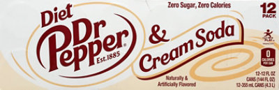 Dr Pepper Cream Soda Diet - 12-12 Fl. Oz. - Image 1