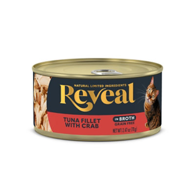 Reveal Cat Food Grain Free Tuna Fillet With Crab Wet In A Natural Broth - 2.47 Oz - Image 1