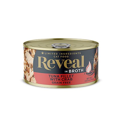 Reveal Cat Food Grain Free Tuna Fillet With Crab Wet In A Natural Broth - 2.47 Oz - Image 1