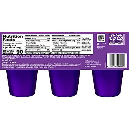 Fanta Juicy Gels Grape Snack Pack - 6-3.25 Fl. Oz. - Image 6