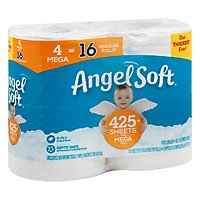 Angel Soft Toilet Paper Base 4 Mega Rolls - 181.13 Sq. Ft. - Image 1