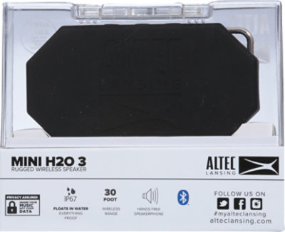 Mini H20 3 Bluetooth Speaker Black Color - Each - Image 4