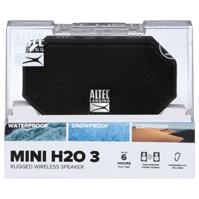 Mini H20 3 Bluetooth Speaker Black Color - Each - Image 2