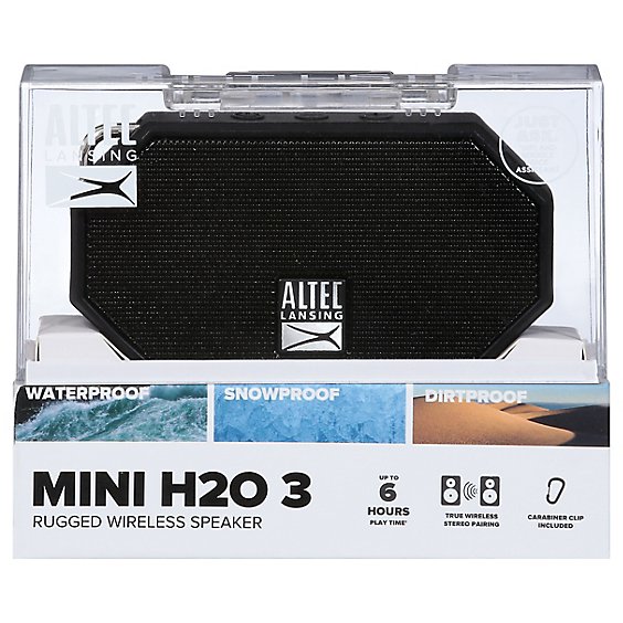 Mini H20 3 Bluetooth Speaker Black Color - Each