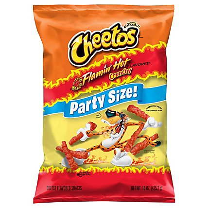 CHEETOS Snacks Cheese Flavored Crunchy Flamin Hot Party Size - 15 Oz - Image 3