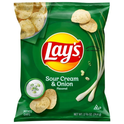 LAYS Sour Cream Onion Potato Chips - 2.625 Oz - Image 1