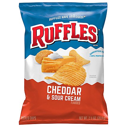 Ruffles Cheddar Sour Cream Potato Chips - 2.5 Oz - Image 1
