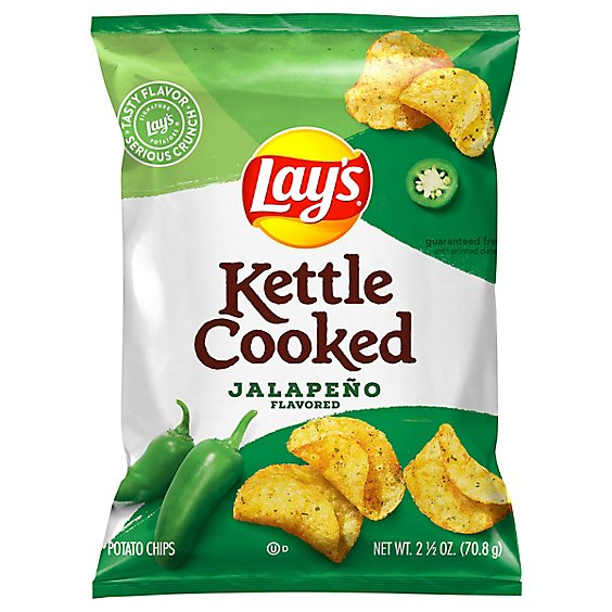 Lays Kettle Cooked Jalapeno Chips - 2.5 Oz