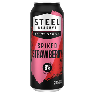 Steel Reserve Spiked Strawberry Beer Flavored Malt Beverage 8% ABV Can - 24 Fl. Oz. - Image 3