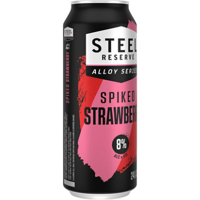 Steel Reserve Spiked Strawberry Beer Flavored Malt Beverage 8% ABV Can - 24 Fl. Oz. - Image 2