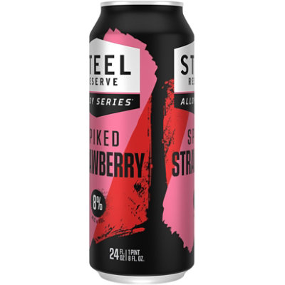 Steel Reserve Spiked Strawberry Beer Flavored Malt Beverage 8% ABV Can - 24 Fl. Oz. - Image 3