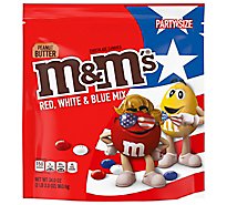 M&M'S Red White & Blue Mix Peanut Butter Chocolate Candy Party Size - 34 Oz