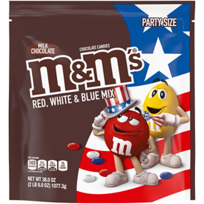 M&M'S Candies Chocolate Red White & Blue Mix Patriotic Milk Chocolate Party  Size - 38 Oz - Safeway