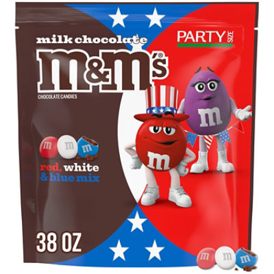 M&M'S Candies Chocolate Red White & Blue Mix Patriotic Milk Chocolate Party Size - 38 Oz - Image 1