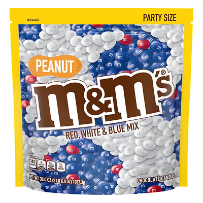 M&M'S Candies Chocolate Red White & Blue Mix Patriotic Peanut Party Size - 38 Oz - Image 4